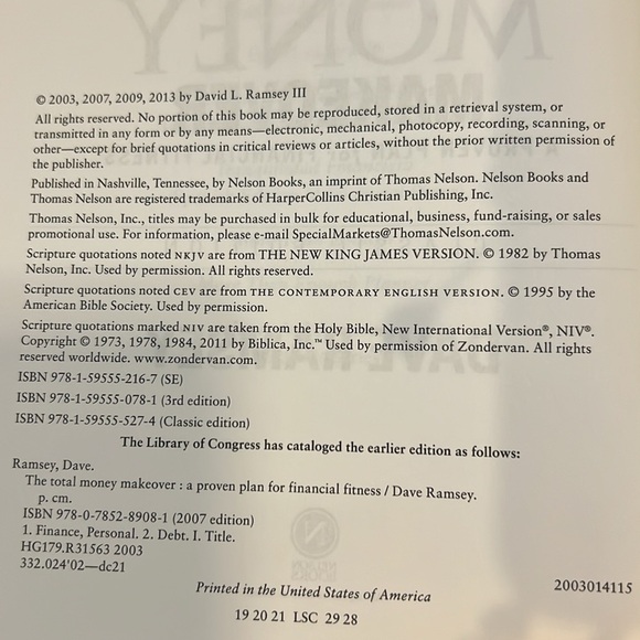 Dave Ramsey The Total Money Makeover A Proven Plan for Financial Fitness - Picture 5 of 8